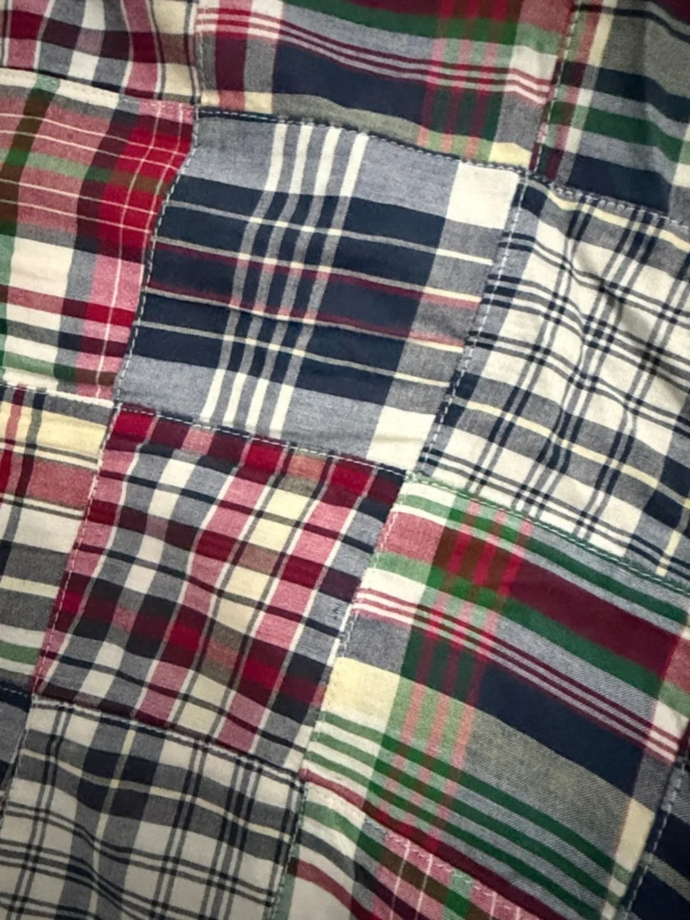 J. Crew Multicolor Plaid patchwork Cotton Shorts waist 32